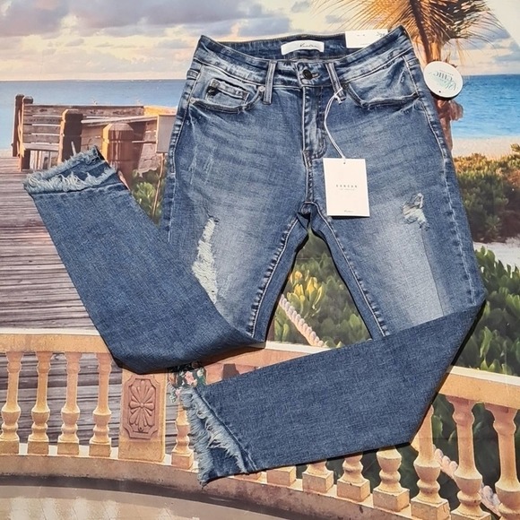 Kancan Distressed Skinny Jeans Size 5/26 NWT - Picture 1 of 9